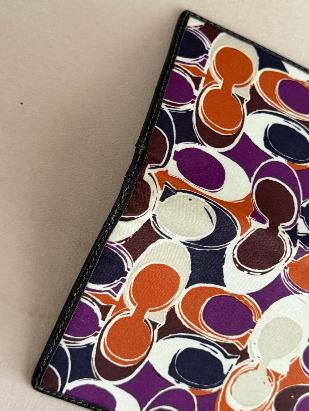 COACH Sateen Signature Purple & Orange Flap Wallet Organizer 💜🤎🧡 - Picture 12 of 16
